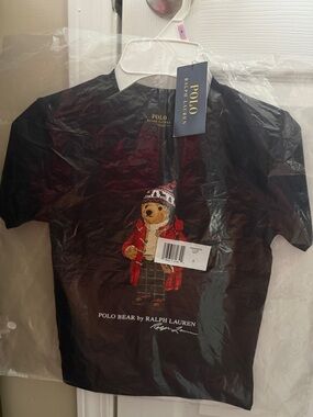 Ralph Lauren Polo Bear Graphic Tee – Navy with Red Bear Coat